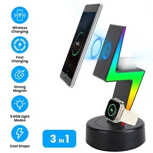 Magnetic Wireless Charger Stand Mag-Safe Charger for iPhone 12-15 Magnet - Picture 1 of 18