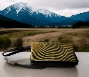 Donald J Pliner Handgelenk Clutch Geldbörse Gen. italienisches Leder Tierdruck Preown - Bild 1 von 10