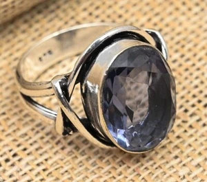 Beautiful Iolite Gemstone Handmade 925 Sterling Silver Jewelry Ring For Women - Picture 1 of 4