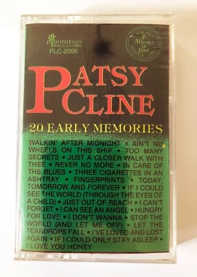 Patsy Cline SEALED Cassette Tape, 20 Early Memories, 1985, Walkin After Midnight - Image 1 of 4