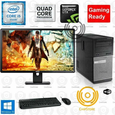 Fortnite GTA Gaming PC Desktop Computer Quad Core i5 750TI 8GB Monitor Bundle - Image 1 of 2