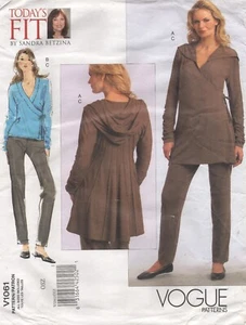 Vogue Sewing Pattern 1061 Knit Tunic Top Hoodie & Trousers by Sandra Betzina NEW - Picture 1 of 15