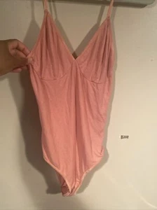 American Apparel Sofia Rose Pink Bodysuit Large - Picture 1 of 4