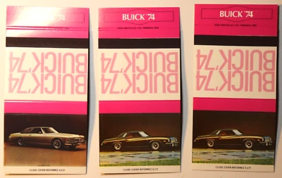 Vintage Buick 1977 Matchbook Cover RARE UNUSED Lot Eddy Match Toronto Canada E9 - Image 1 of 4