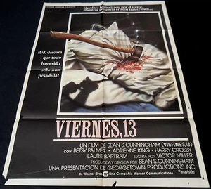 1980 Friday the 13th ORIGINAL SPAIN POSTER Sean S. Cunningham JASON HORROR - Picture 1 of 1