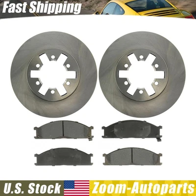 Rotores de freno delanteros + pastillas de freno de cerámica para camioneta Nissan 1998 1999 2000-2004 Foto 1 de 4