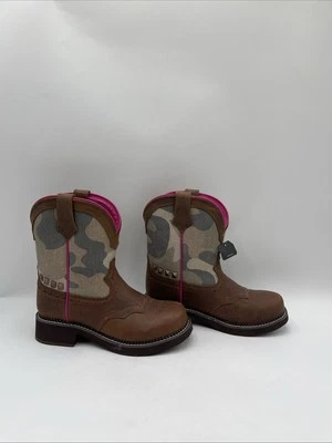 Женские ковбойские сапоги Shyanne Jagger камуфляжный стержень кожа широкий круглый носок камуфляж размер 7B - Изображение 1 из 4