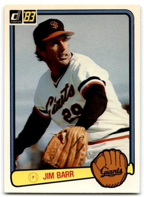 1983 Donruss Jim Barr San Francisco Giants #398 - Image 1 of 2