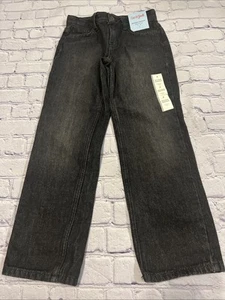Cat & Jack Boys Relaxed Straight Leg Jeans Black Size 7 NWT - Picture 1 of 6