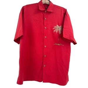 Camicia Bamboo Cay con bottoni manica corta rossa taglia S 70% modal - Foto 1 di 10
