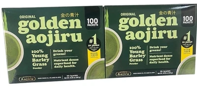 200 paquetes 3 g Golden Aojiru - 100 % cebada joven verde hierba jugo en polvo 2 CAJAS  Foto 1 de 4