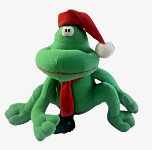 Weihnachten grün Weihnachten Frosch 10 Zoll Stofftier Plüsch Schal Mütze - Bild 1 von 5