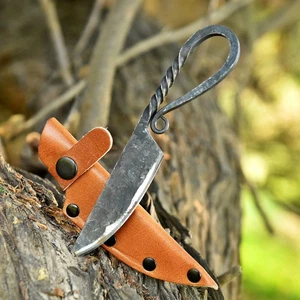 Hand Forged Viking Knife 9" Carbon Steel Celtic Full Tang EDC Knife - Picture 1 of 6