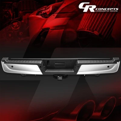 Parachoques trasero cromado con orificios de sensor para Ford F-150 2021-2023 con paquete de remolque Foto 1 de 4