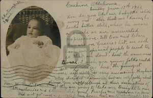 RPPC Cashion,OK "How do you like our baby?" 1906 Kingfisher County Oklahoma - Picture 1 of 5