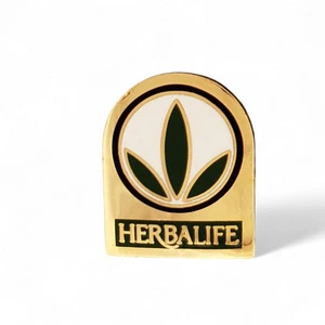 Herbalife Anstecknadel Hutnadel goldfarben grün weiß Logo Ernährung Gesundheit Wellness - Bild 1 von 4