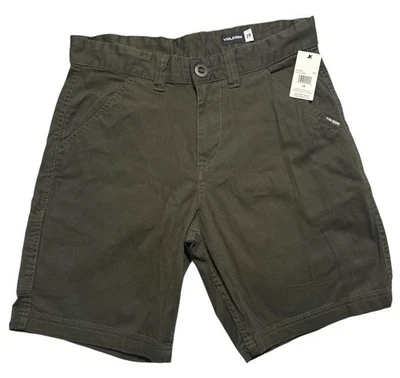 NEW Mens Volcom Flat Front Dark Green Tustin Shorts Size 29 - Image 1 of 4