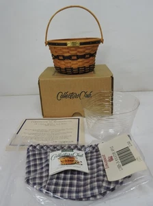 NIB 1998 LONGABERGER MINIATURE APPLE BASKET W/PROTECTOR/LINER/COA - Picture 1 of 9