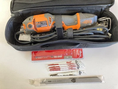 Ridgid One Handed Reciprocating Saw With Bag and New Milwaukee Blades - Image 1 of 4