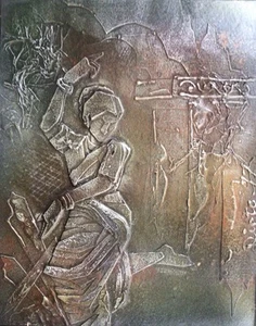 Modern art Painting India Contemporary Vintage Dancers Couple Pair Bengal - Picture 1 of 7