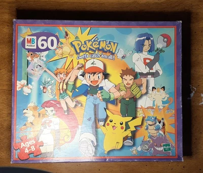 Rompecabezas Pokémon MB de colección 60 piezas - sellado de fábrica nuevo sin abrir 1999 Foto 1 de 3