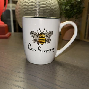 Heartland Hive Bee Happy Keramik weiß grün Kaffee Tee Becher Tasse Trinkgeschirr Geschenk - Bild 1 von 7