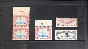 USA Scott # C11 (3x), C10, C12 Fine OG NH Air Mail Stamps Cat $60 - Picture 1 of 3