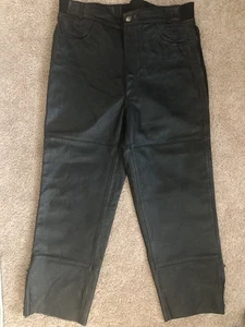 Vintage Hein Gericke First Gear Black Leather Riding Pants 38x30 - Foto 1 di 12