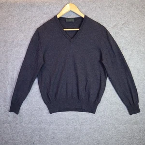Zanone Men’s Wool Sweater Navy Blue V-Neck Pullover Size 50 Made in Italy - Bild 1 von 9