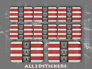 8 x 3D Stickers Resin Domed Flag João Pessoa - Adhesive Decal Vinyl - Picture 1 of 1