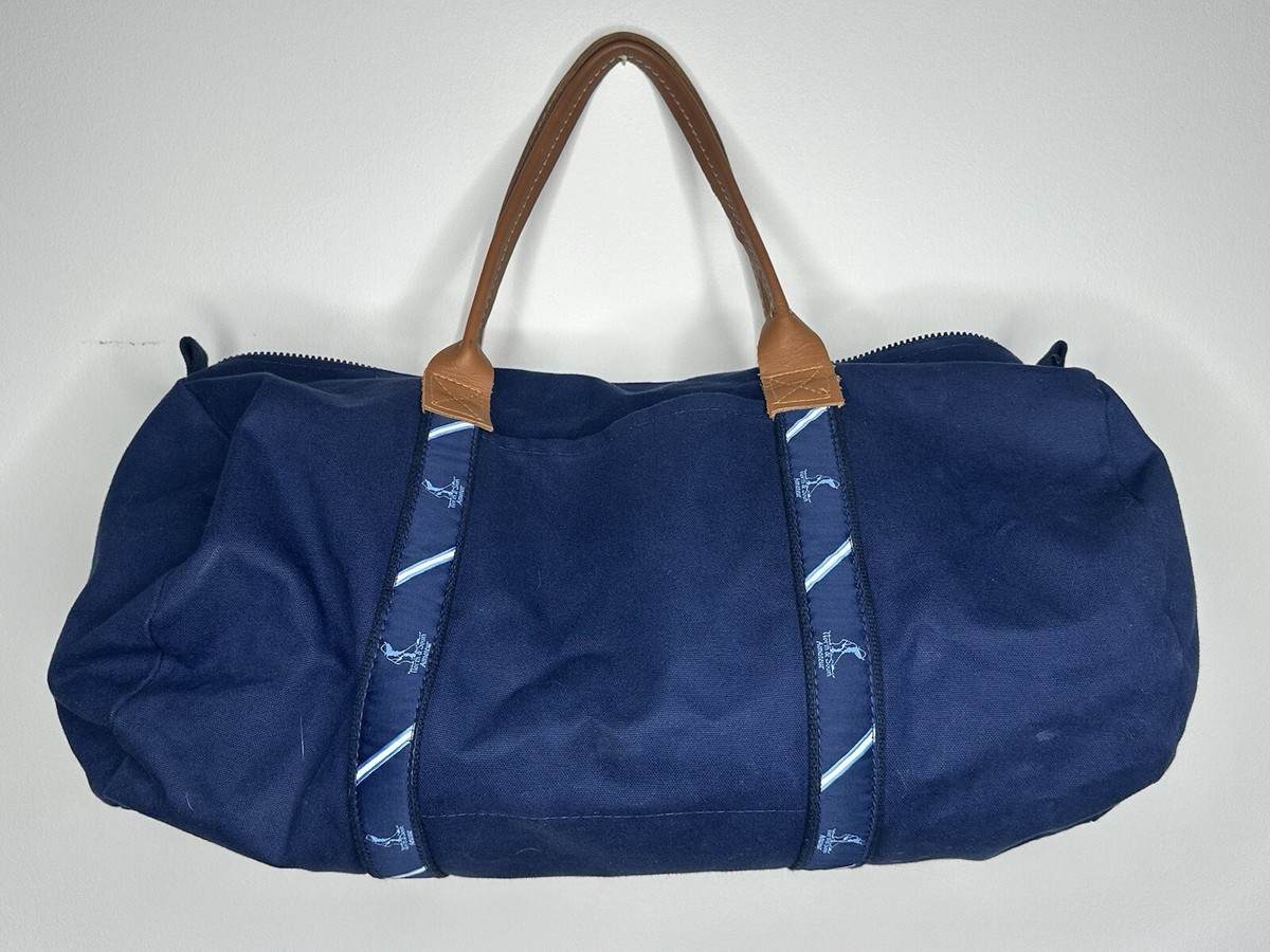 Shopper Bag Bolso Tote En Lona Y Piel Color Azul El Potro Bolsos