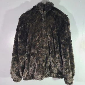 Gallery Hooded Coat Women's Sz S Faux Fur Polyester Lined Soft Full Zip Pockets - Picture 1 of 9