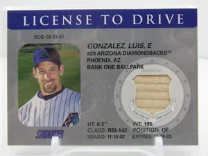 LUIS GONZALEZ 2002 TOPPS STADIUM CLUB SPIEL GEBRAUCHT FLEDERMAUS RELIKT! ARIZONA DIAMONDBACKS! - Bild 1 von 2