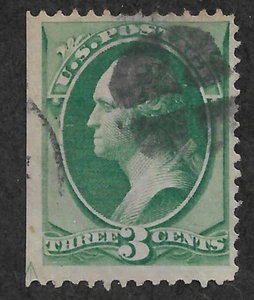 US # 147 (1870) 3c Used - Fine  EFO: Guide line Arrow 1/200 - Picture 1 of 4