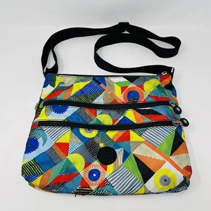 Kipling Womens Crossbody Bag Alvar Geometric Modern Purse Colorful Bright - Picture 1 of 22