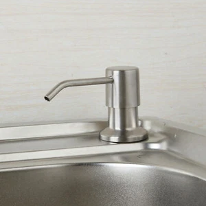 Dispenser sapone liquido nichel spazzolato per lavello cucina monoforo attacco ponte - Foto 1 di 3