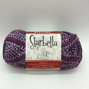 Cardo de encaje Premier Yarns Starbella #51-07 púrpura #6 bufanda voluminosa 1 madeja volante - Imagen 1 de 6