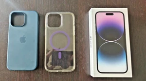 iphone 14 pro max unlocked 128gb Deep Purple used with 2 cases & powerbank - Zdjęcie 1 z 11