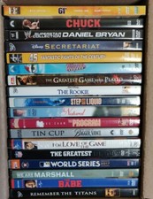 DVD LOT OF 18 SPORTS MOVIES etc 61, THE NATURAL, MAJOR LEAGUE, THE BABE, TIN CUP