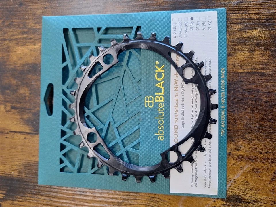 ABSOLUTEBLACK CHAINRING ABSOLUTEBLACK 104mm 32T 4B BLACK NEW - Image 1 of 1