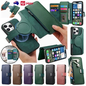Detachable Leather Case ZIP Wallet Cover For iPhone 16e 16 15 14 13 11 Pro Max - Picture 1 of 84
