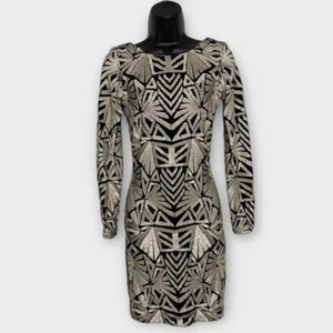 Kleid The Population Lola Pailletten Langarm Bodycon Minikleid Silvester Gr. XS - Bild 1 von 7