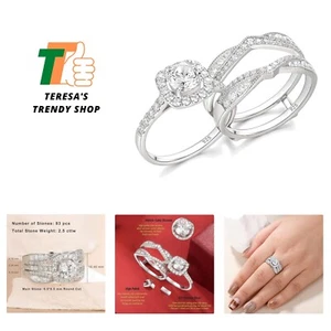 Wedding Rings for Women AAAAA Cz Engagement Bridal Band Set 925 Sterling Silv... - Picture 1 of 9