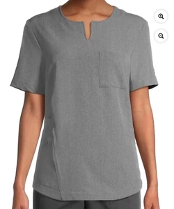 ClimateRight By Cuddl Duds Stretch Woven Women’s Scrub Top Split Neck - Picture 1 of 10