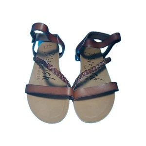 Blowfish Malibu braune geflochtene Knöchelriemen-Sandalen Damengröße 6 vegan Sommer - Bild 1 von 8