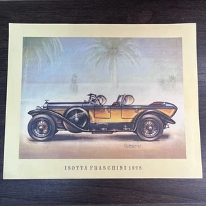 Piet Olyslager D.K.W. 1939 Car Art Print Lithograph 12” x 14 1/2 Vintage - Picture 1 of 6
