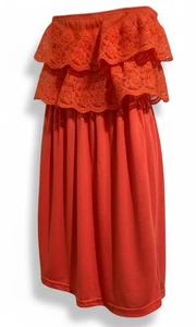 Rachael & Chloe Strapless Dress M Ruffle Blouson Lined Party Feminine - Picture 1 of 6