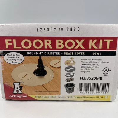 Kit de caja para arlington FLB 3520MB 4" cubierta de latón se adapta al ras del piso Foto 1 de 3