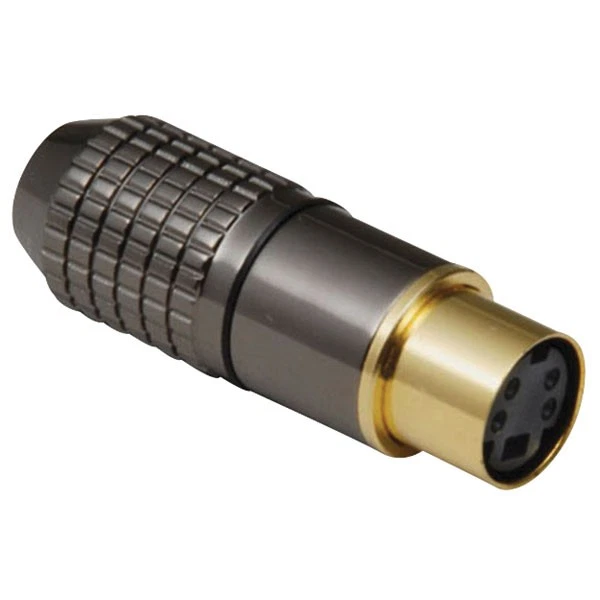 BKL 0204023 Mini-Din Enchufe 4-pole Calidad Cuerpo Metálico Cable Soporte - Imagen 1 de 1