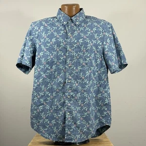 Reyn Spooner Hawaiian Shirt Diamond Lilly Limited Issue Blue Size M Tailored Fit - Picture 1 of 10